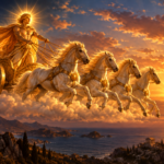 Helios Sonnengott in seinem Wagen